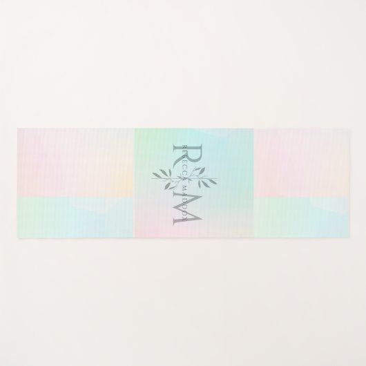 Botanical Monogram Pastel Yoga ヨガマット (正面(横))