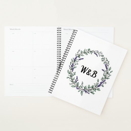 Botanical Monogram Wreath Notebook プランナー手帳 (ディスプレー)