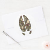 Botanical Moose Hoof Birch Bog Nature Sticker ラウンドシール (封筒)