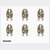 Botanical Moose Hoof Birch Bog Nature Sticker ラウンドシール (シート)