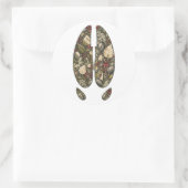 Botanical Moose Hoof Birch Bog Nature Sticker ラウンドシール (バッグ)