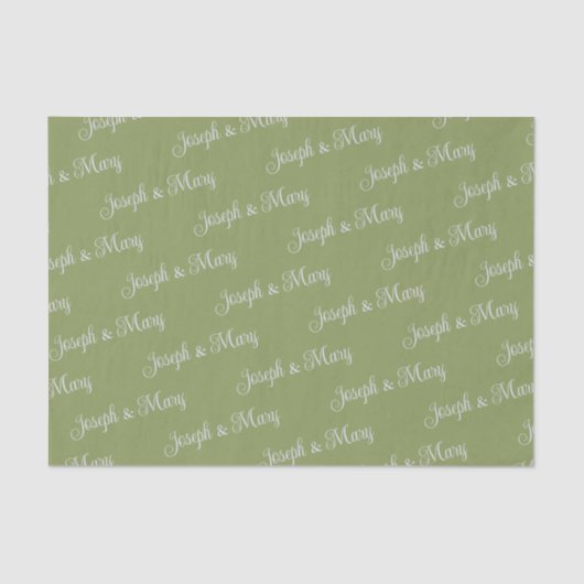 Botanical Moss Green & Delicate Lavender Script  薄葉紙 (正面)