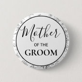 Botanical Mother of the Groom Wedding Party 缶バッジ (正面)