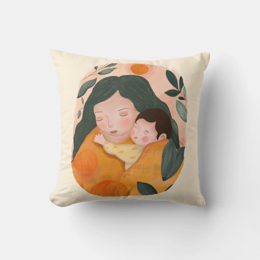 Botanical Motherhood Decorative Pillow for Moms クッション (正面)