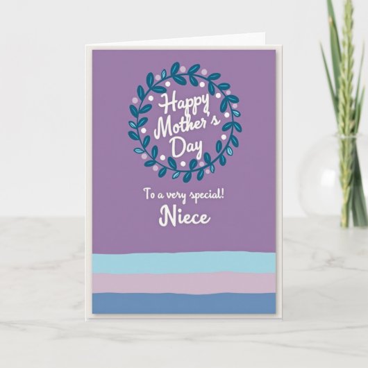 Botanical Mothers Day Niece Card カード (正面)