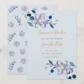 Botanical Motifs日付カードを保存 セーブザデート (正面/裏面)