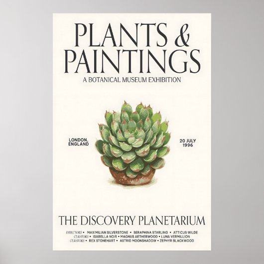 Botanical Museum Exhibition Poster Succulent Plant ポスター (正面)