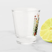 Botanical Nature – Black Cat in Wildflower Garden ショットグラス (左)