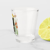 Botanical Nature – Black Cat in Wildflower Garden ショットグラス (右)