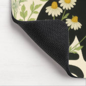 Botanical Nature – Black Cat in Wildflower Garden マウスパッド (コーナー)