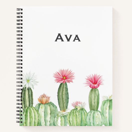 Botanical Notebook – Blooming Cactus Garden 🌵 ノートブック (正面)