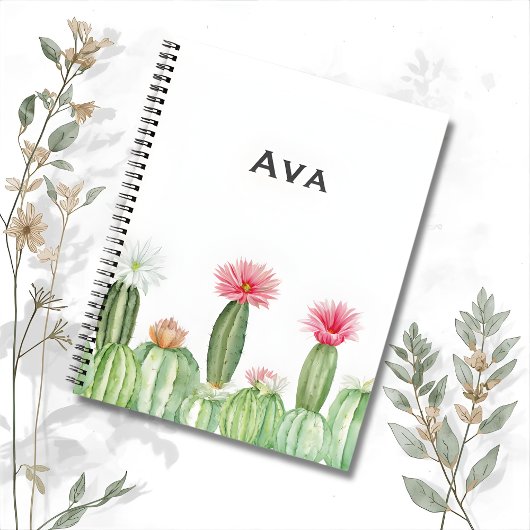 Botanical Notebook – Blooming Cactus Garden 🌵 ノートブック