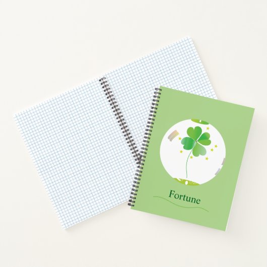 Botanical Notebook – Four-leaf Clover Design ノートブック (内部)