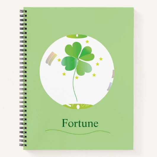 Botanical Notebook – Four-leaf Clover Design ノートブック (正面)