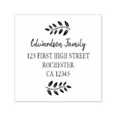 Botanical olive leaves branch script セルフインキングスタンプ (デザイン)