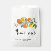 Botanical Orange and Lemon Birthday Thank You フェイバーバッグ (正面)