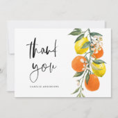Botanical Orange and Lemon Garland Graduation サンキューカード (正面)