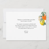 Botanical Orange and Lemon Garland Graduation サンキューカード (裏面)