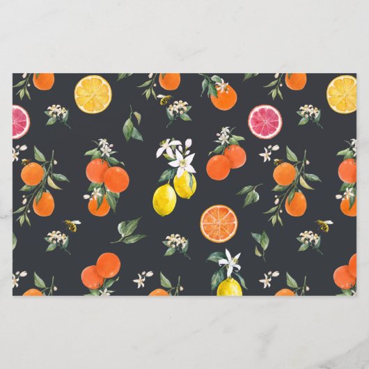 Botanical Orange and Lemon Garland Save the Date (裏面)