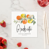 Botanical Orange and Lemon Graduation Party スタンダードカクテルナプキン (インサイチュ)
