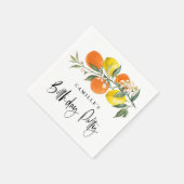 Botanical Orange and Lemon Summer Birthday Party スタンダードカクテルナプキン (角)