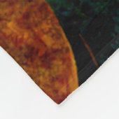 Botanical Orchid Greens & Golds フリースブランケット (角)