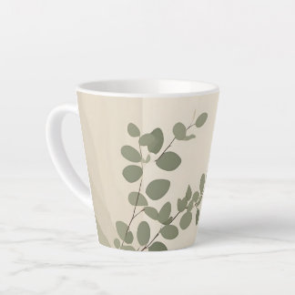 Botanical organic eucalyptus leaf neutral tones カフェラテマグ
