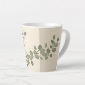 Botanical organic eucalyptus leaf neutral tones カフェラテマグ (右アングル)