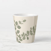 Botanical organic eucalyptus leaf neutral tones カフェラテマグ (正面)