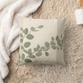 Botanical organic eucalyptus leaf neutral tones クッション (ブランケット)