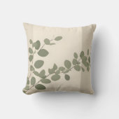 Botanical organic eucalyptus leaf neutral tones クッション (正面)