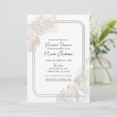 Botanical Outline Sage Blush Floral Bridal Shower 招待状 (スタンド正面)