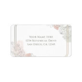 Botanical Outline Sage & Blush Floral Wedding  ラベル (正面)