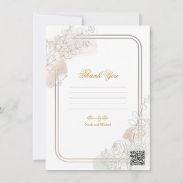 Botanical Outline Sage Blush Floral Wedding Sign 招待状