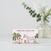 Botanical Palm Pink HORSE DOG HUMAN THERAPHY 名刺 (スタンド正面)