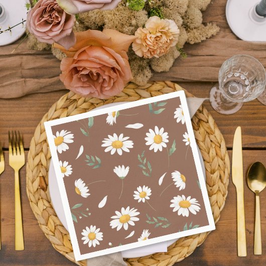 Botanical Paper Napkins, Flower Print Napkins スタンダードカクテルナプキン