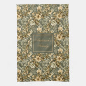 Botanical Pastel Look Personalized Modern Towel  キッチンタオル (縦)