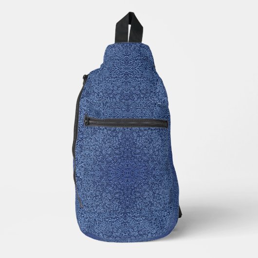Botanical Pattern in Blue 2 スリングバッグ (正面)