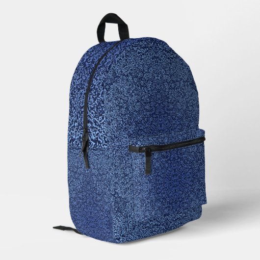 Botanical Pattern in Blue 2 プリントバックパック (裏面左端)