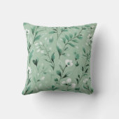  Botanical pattern  in subtle  greens  クッション (裏面)
