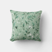  Botanical pattern  in subtle  greens  クッション (正面)