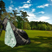  Botanical pattern  in subtle  greens   ゴルフタオル