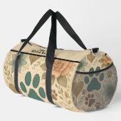 Botanical Paw Print Travel Kit Monogram Personal ダッフルバッグ (右コーナー)