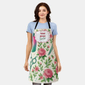 Botanical Pink Stylist Beauty Business エプロン (着用した状態)