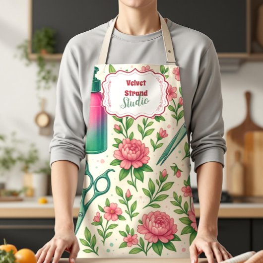 Botanical Pink Stylist Beauty Business エプロン