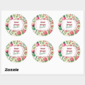 Botanical Pink Stylist Beauty Business ラウンドシール (シート)