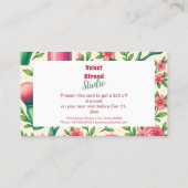 Botanical Pink Stylist Beauty Business 割引カード (裏面)