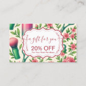Botanical Pink Stylist Beauty Business 割引カード (正面)