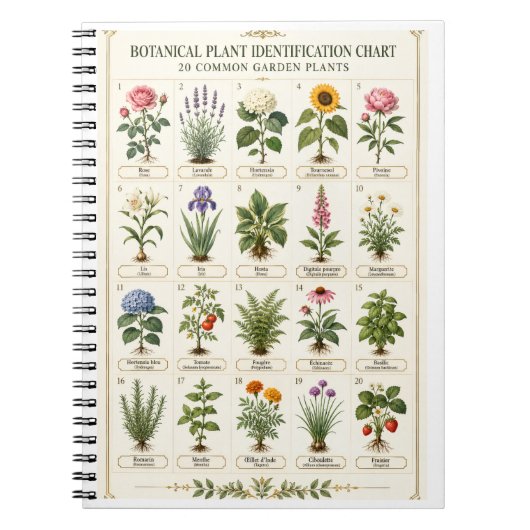 Botanical Plant Guide Wall Art ノートブック (正面)