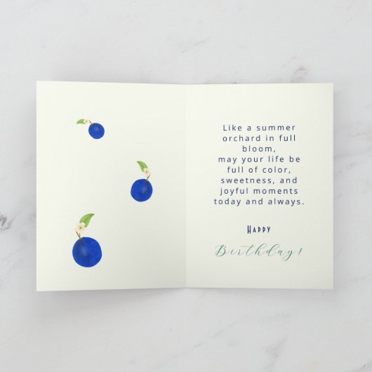 Botanical Plums Collection Birthday カード (内部)